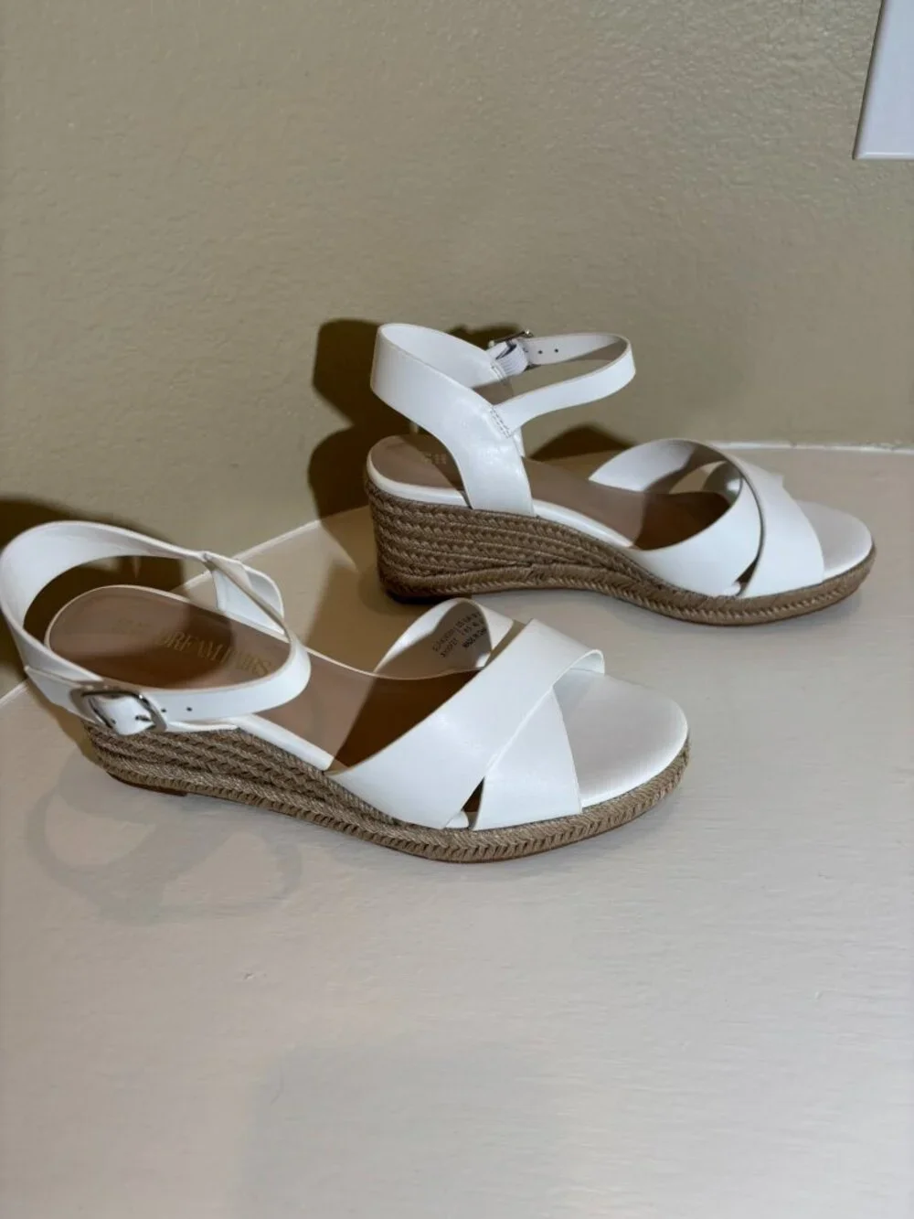 Dream Pairs Women's White Espadrille Wedge Sandals, 3